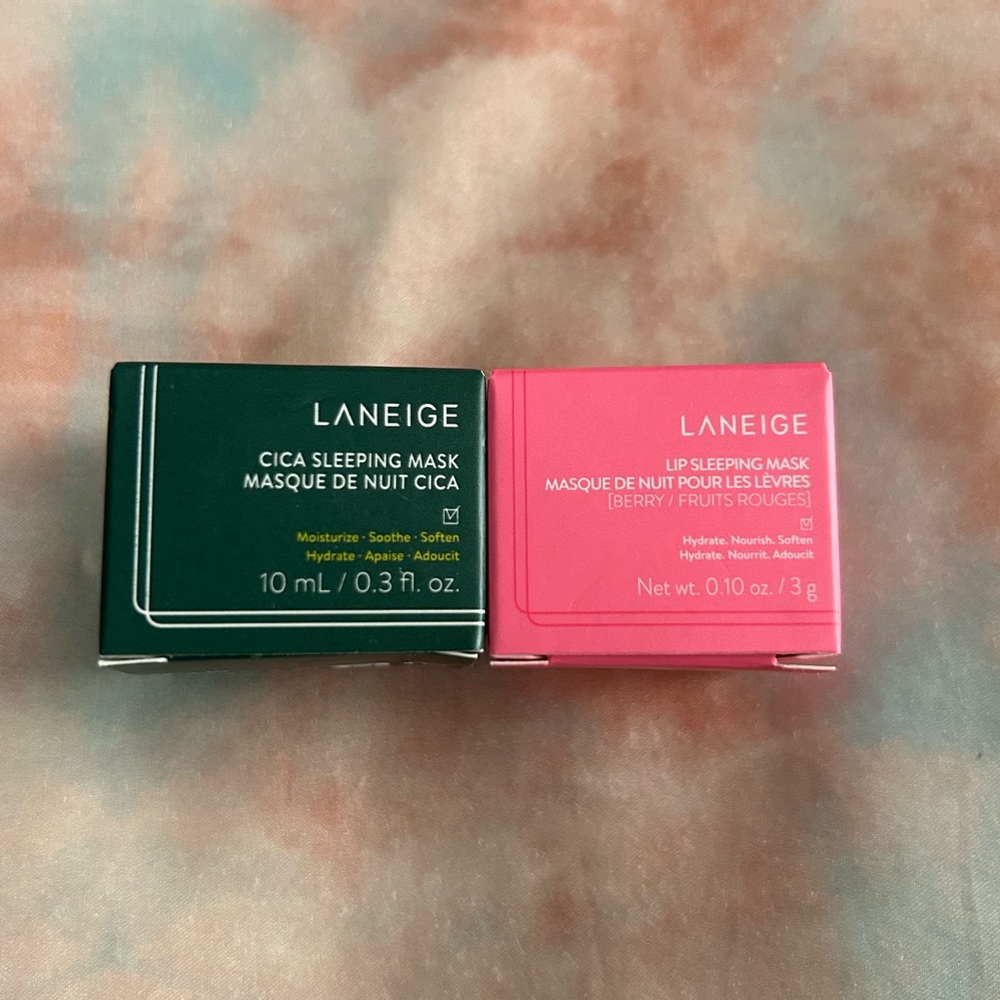Laneige 2 piece 10ml set - Cica Sleeping Sleeping Mask & Lip Sleeping Mask